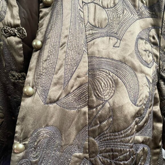 Vintage quilted silk jacket size 2X - Picture 7 of 8